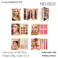 Palette de maquillage tout-en-un à 4 couches, effet mat, brillant, blush, illuminateur, gloss à lèvres