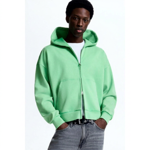 Unisex Hooded Pullover Sweatshirt Solid <b>Green</b> Oversized Fit Casual Fleece Material 100% Cotton Anti-Pilling Winter Wear Regular - Product Image 1