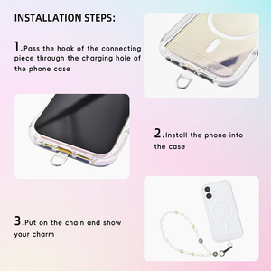 ATB bianco perla irregolare catena del telefono cellulare da <span class=keywords><strong>donna</strong></span> ciondolo con perline pendente corda Anti caduta catena per iPhone 17 Pro Max - Product Image 4