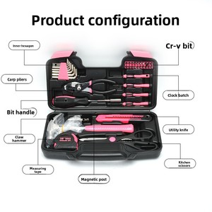 39 Piece <strong>Pink</strong> <strong>Tool</strong> <strong>Kit</strong> for Women Ladies Household Hand <strong>Tool</strong> Set with Case Essential Home Repair <strong>Tools</strong> for Girls Apartment DIY - Product Image 4