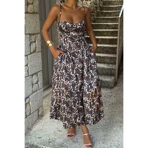 Vestido Midi Sólido Luciana de Alta Calidad con Spandex, Cintura Baja, Largo hasta la Rodilla, para Club, Día, Vacaciones, Fiesta Formal, Talla XL, Forro de Primavera - Product Image 5