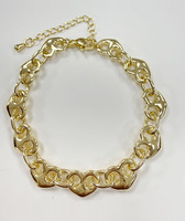 Ensemble de bijoux bracelet et collier en chaîne maille marine, motif cœur bouffant, cœur grain de café, cœur Lionheart, 6x8mm 9x12mm