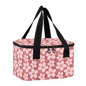 Fashion Flowers Design Reusable Custom Logo Reusable Lunch Cooler Bag Aluminum Foil Custom Picnic Insulated Cooler Lunch Box - Product Image 5
