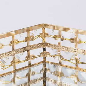 Vàng Gương Khay Sang Trọng Tùy Chỉnh Thiết Kế Hình Chữ Nhật Hình Dạng Kích Thước Lớn Phục Vụ Khay Vàng Màu Tự Chọn Bữa Ăn Khách Sạn Khay Cho Phục Vụ - Product Image 4