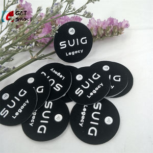 Etiqueta tejida astillada NFC de marca con logotipo elevado personalizado - Product Image 5