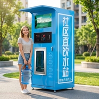 Máquina Expendedora de Agua Purificada Automática de Autoservicio que Funciona con Monedas, 400GPD 800GPD, Agua Fría