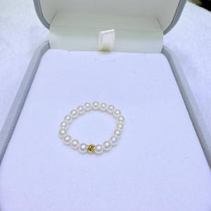 Bague en perles d'eau douce naturelles de Zhuji, 3-4 mm, presque sans défaut, exquise, petite, polyvalente, bracelet à chaîne fine pour femmes - Product Image 1