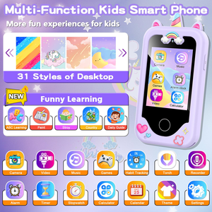 Jouet smartphone intelligent pour enfants avec jeux MP3, rappel quotidien, capteur CMOS, vidéo VGA, appareil photo 30MP, coque en silicone - Product Image 2