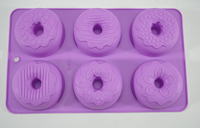 Moule à donuts en silicone de qualité alimentaire, 6 cavités, antiadhésif, résistant à la chaleur, sans BPA, plateau flexible pour four et micro-ondes
