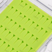 Boîte à mouches ultra fine étui en silicone avec poche en plastique, couvercle transparent, fente facile, petit gilet vert