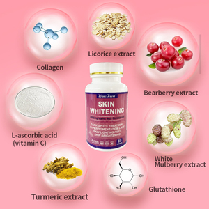 Tabletas blanqueadoras de piel con glutatión OEM Private, colágeno, vitamina C, suplemento dietético para el brillo de la piel, tabletas para el cuidado de la piel - Product Image 6