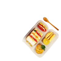 Boîtes en plastique d'emballage en plastique de catégorie comestible pp boîte jetable en plastique de micro-onde prennent le compartiment de récipients alimentaires pour aller boîte