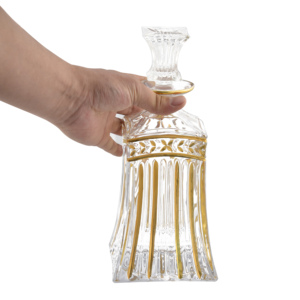 N18 Golden Wine Glass <strong>Decanter</strong> <strong>Crystal</strong> with Round Label Design <strong>Whiskey</strong> Glass Bottle - Product Image 2