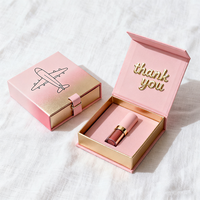 Boîte en papier rigide magnétique personnalisée de luxe en matériaux recyclés pour rouge à lèvres, soins de la peau, emballage cosmétique brillant, design écologique