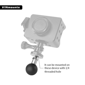 VINmounts Metal 1/4 Adapter to 25.4mm/1" Ball Head Thread Connector Motorcycle Sport Camera Mount VIN-B-014/VIN-B-015 - Product Image 1