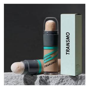 Conteneur de correcteur en plastique avec logo personnalisé, flacon de fond de teint liquide à visser avec applicateur éponge - Product Image 1