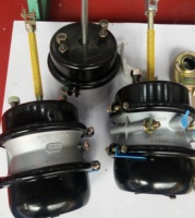T30-30 ruang rem ganda panjang ulir batang dorong 255mm benang Inlet udara 3/8 "-18 NPTF
