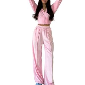 Trajes Deportivos de Lana para Mujer, Tallas Grandes, Diseño Personalizado, Venta al Por Mayor, OEM, Nuevo Estilo, Ecológicos, Bordados, Plisados, Lisos y Teñidos - Product Image 2