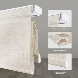 Persiana Enrollable Romana Motorizada de Alta Calidad con Control Remoto Inteligente Eléctrico <span class=keywords><strong>sin</strong></span> Perforaciones para Ventana - Product Image 3