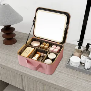 Hot New Products Makeup Travel Led Makeup Bag And Support Makeup Custom Logo Suitability For Professional Artists