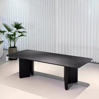 Table de négociation minimaliste en bois massif noir, rectangulaire, design moderne, de luxe, pour villa, maison, style papillon, simple