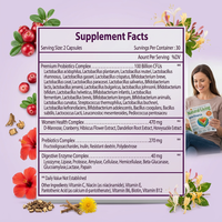 Capsules de probiotiques pour femmes avec étiquette personnalisée pour la nutrition de la peau, la lutte contre les radicaux libres, la santé vaginale, compléments probiotiques naturels