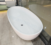 Baignoire autoportante en pierre artificielle blanche, profondeur de trempage 1,7 m, baignoires à remous, salle de bain, baignoire solide pour la maison