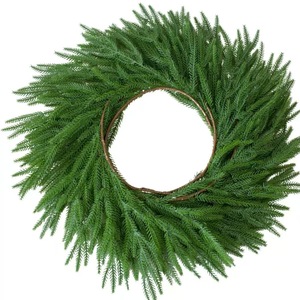 Zs Christmas <b>Wreath</b> 1.5m 1.8m 2.7m Soft Pvc Norfolk Pine Decorations Indoor Outdoor - Product Image 1