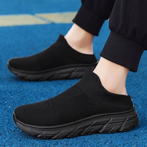 Chaussures décontractées à bout large pour hommes et femmes, grande taille, à enfiler, style mule, respirantes, en tricot, pour la marche - Product Image 3