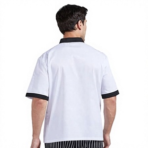 Pantalones de Chef Unisex al por Mayor, Diseño en Contraste Blanco y Negro, Manga Corta, Uniforme Profesional de Cocina, 100% Algodón, para Restaurante y Bar - Product Image 2