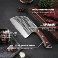 Ensemble de couteaux de boucher en gros, gaine de couteau, acier à haute teneur en carbone, hachoir à viande, hachoir à os, couteau de chef serbe forgé pour la cuisine et le camping