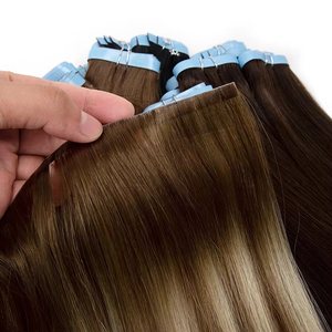 <span class=keywords><strong>Extension</strong></span> per capelli invisibili con nastro adesivo, doppia tessitura a macchina, all'ingrosso, <span class=keywords><strong>100</strong></span>% <span class=keywords><strong>naturali</strong></span> Remy - Product Image 1