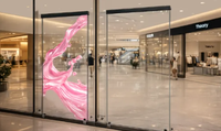 Pantalla LED Transparente Ultraligera Comercial, Película LED Autoadhesiva para Ventanas, Video Wall LED para Centros Comerciales