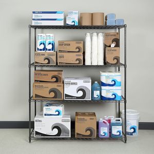 Kit de démarrage d'étagères métalliques polyvalentes Alera à 4 niveaux, 60 x 24 x 72, noir anthracite, pour le rangement - Product Image 2