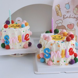 Décoration de gâteau au miel et à la douceur, visage souriant en acrylique, lot de 6 pièces, pour fête d'anniversaire, style Instagram coloré - Product Image 4