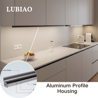 Profilé LED encastré pour armoire suspendue sous comptoir, noir translucide, anti-éblouissement, lumière linéaire YB1042-32