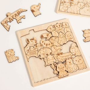 Unique Gift Family Fun Home Desktop Decoration Intricately Cut Animal Shapes Wooden Jigsaw Puzzles for Kids and Adults - Product Image 1