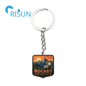 Fabricación de fábrica EE. UU. Montañas Rocosas Viajes Aventura Recuerdo Llavero Titular Esmalte personalizado Parque Nacional Llaveros - Product Image 3