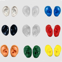 Modèle d'oreille humaine en silicone souple de haute qualité, petites oreilles factices colorées pour l'affichage d'écouteurs intra-auriculaires (IEM) ou d'aides auditives