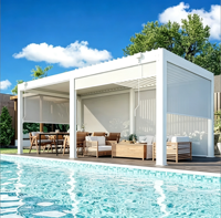 Pergola Bioclimatique en Aluminium 3x4 m Équipée de Portes en Verre, Éclairage LED, Design Écologique et Étanche pour Terrasse et Balcon