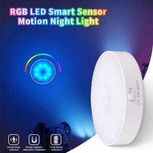 Lampes de nuit LED USB RGB avec capteur de mouvement, lampes d'ambiance rechargeables pour chambre à coucher, escalier, armoire, éclairage de placard - Product Image 2