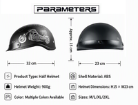 Casque de moto léger à visière ouverte pour l'été avec visière solaire intégrée pour hommes et femmes ABS 900g