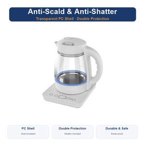 1.0 L Smart 1350 W <strong>Double</strong> Layer Cordless Electric Kettle with Temperature <strong>Control</strong> and Anti-overflow Lid for Household Use - Product Image 3