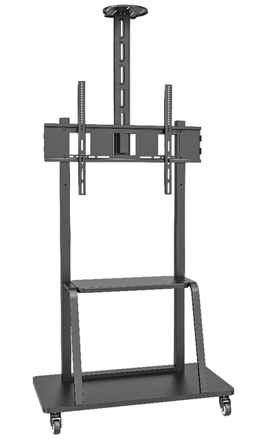 Super Solid TV Trolley Rolling Cart with Wheels and Shelf Heavy Duty TV Stand Hold up to 100 Inch Large Screen TV
