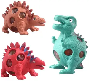 2022 Dinosaurussen Wereld Mesh Squishies Anti Stress Reliever Jelly Water Kralen Druif Bal Anti Stressbal Squeeze Dinosaurus