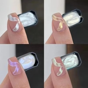 Vernis à ongles semi-solide Aurora Pearl en 9 couleurs, rose nude, haute saturation, gel UV pour une manucure longue durée - Product Image 4