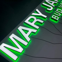 Enseigne LED en acrylique rétroéclairée double face personnalisée, logo mural 3D lumineux, étanche IP65, durée de vie de 50 000 heures