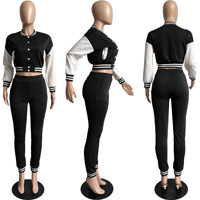 Ensemble 2 pièces pour femmes, automne-hiver 2024, vêtements de jogging, veste de baseball, ensemble sportif 2 pièces, logo personnalisé, jogging pour femmes