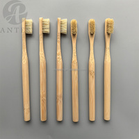 Brosse à dents en bambou à poils de sanglier naturels pour gencives sensibles | Biodégradable et sans plastique | Ensemble familial