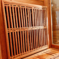 Sauna de infrarrojos lejanos de lujo para interiores, de cedro rojo canadiense, con calentadores de fibra de carbono para el bienestar en el hogar